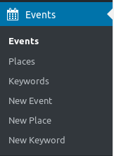 Event management menu