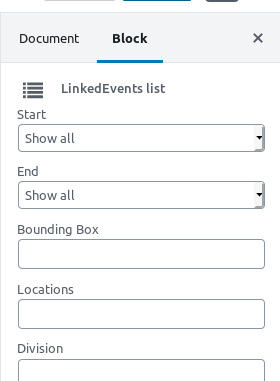 Gutenberg list block options